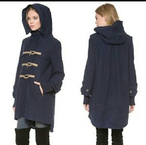 FP Boiled Wool Military Coat Navy